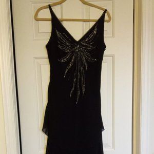 Black Dress with Beading, made in Italy